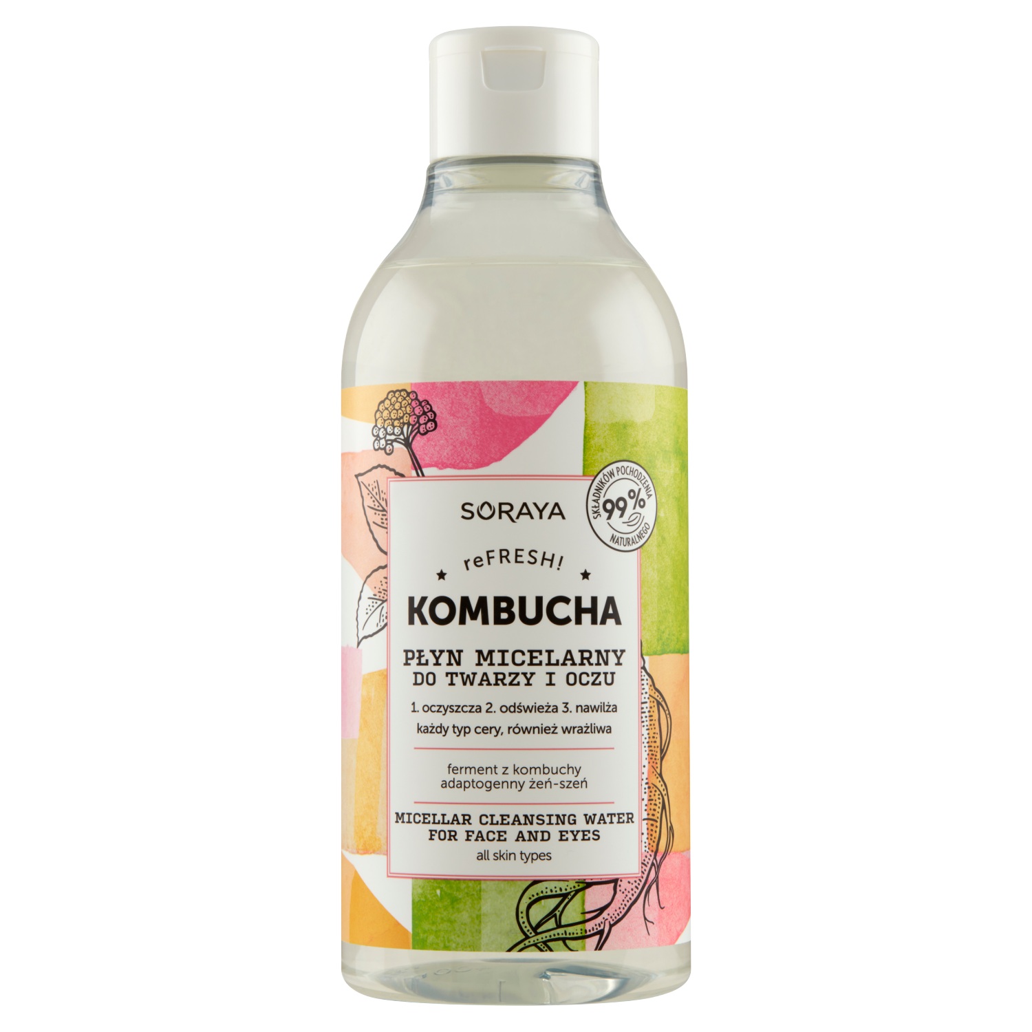 Soraya Kombucha Micellar Cleansing Water - Мицеллярная вода для лица и глаз - 400 мл
