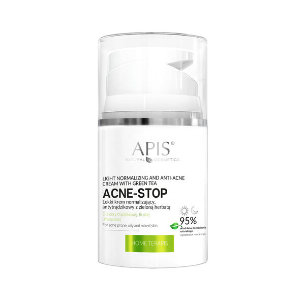 Apis Acne-Stop Light Normalizing Cream - Легкий нормализирующий крем с экстрактом зеленого чая - 50 мл