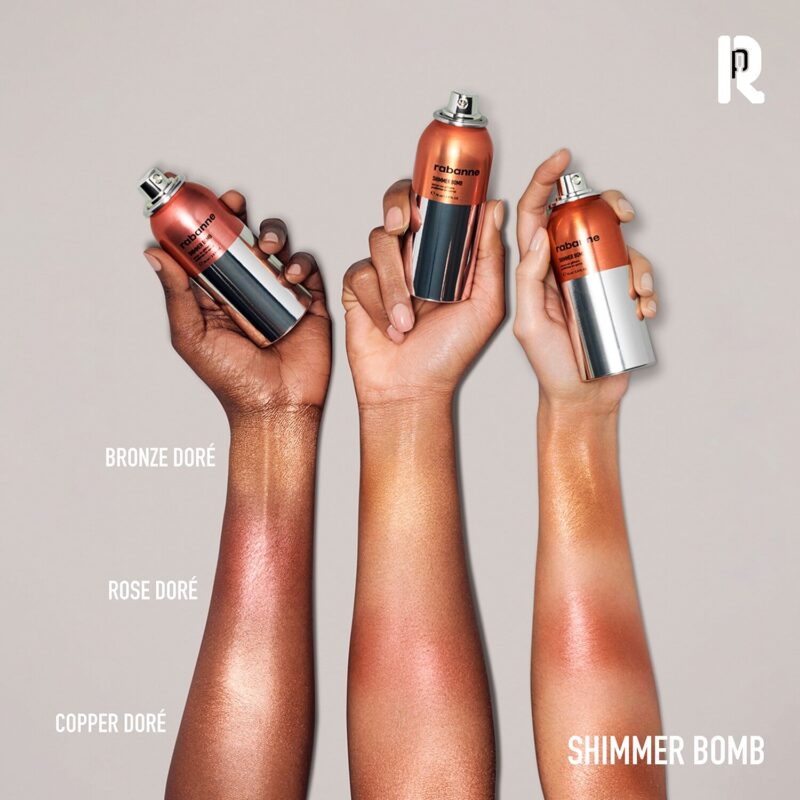 Rabanne Makeup Shimmer Bomb - Румяна-шиммер для лица и тела - 75 мл — изображение 3